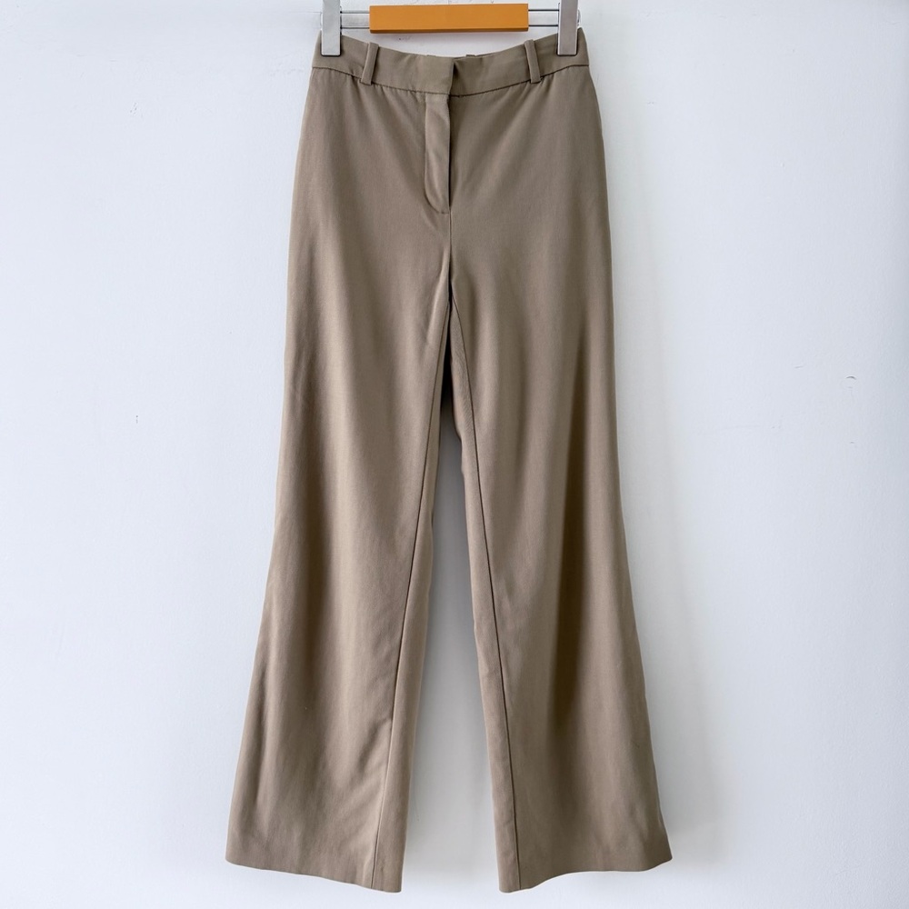 Babaton Agency Pant City Wool Taupe Wide Leg Tailored Trousers